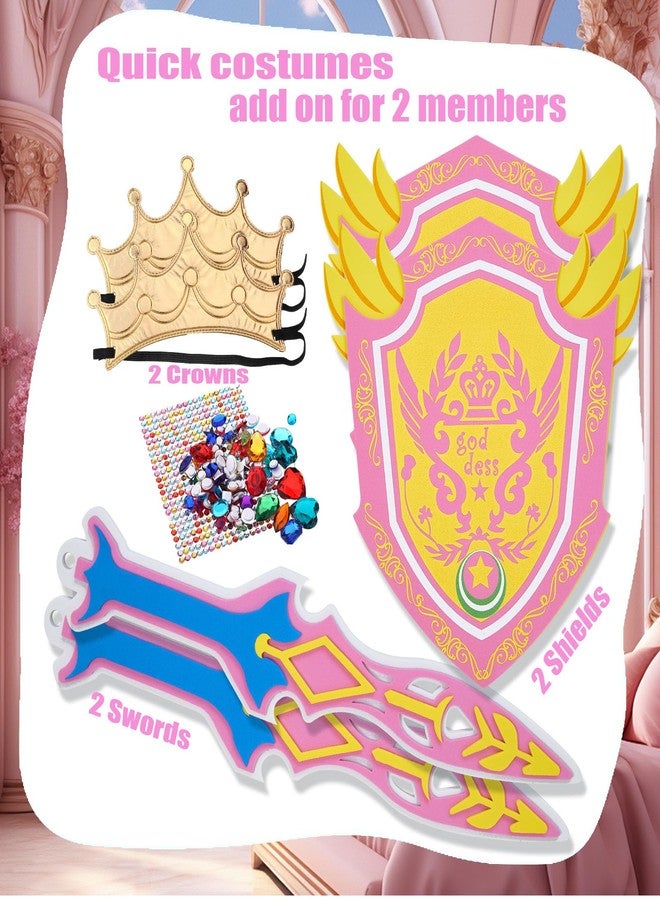 RICHNESS Play Sword and Shield for Girl 2sets Kids Sword Shield Pretend Toy Weapons for Party Dress Up and Role Costumes Pack of 2 … … - Image 4